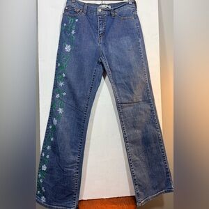 Levi's Perfect Slimming Boot Cut Blue Floral Embroidered 512 Jeans